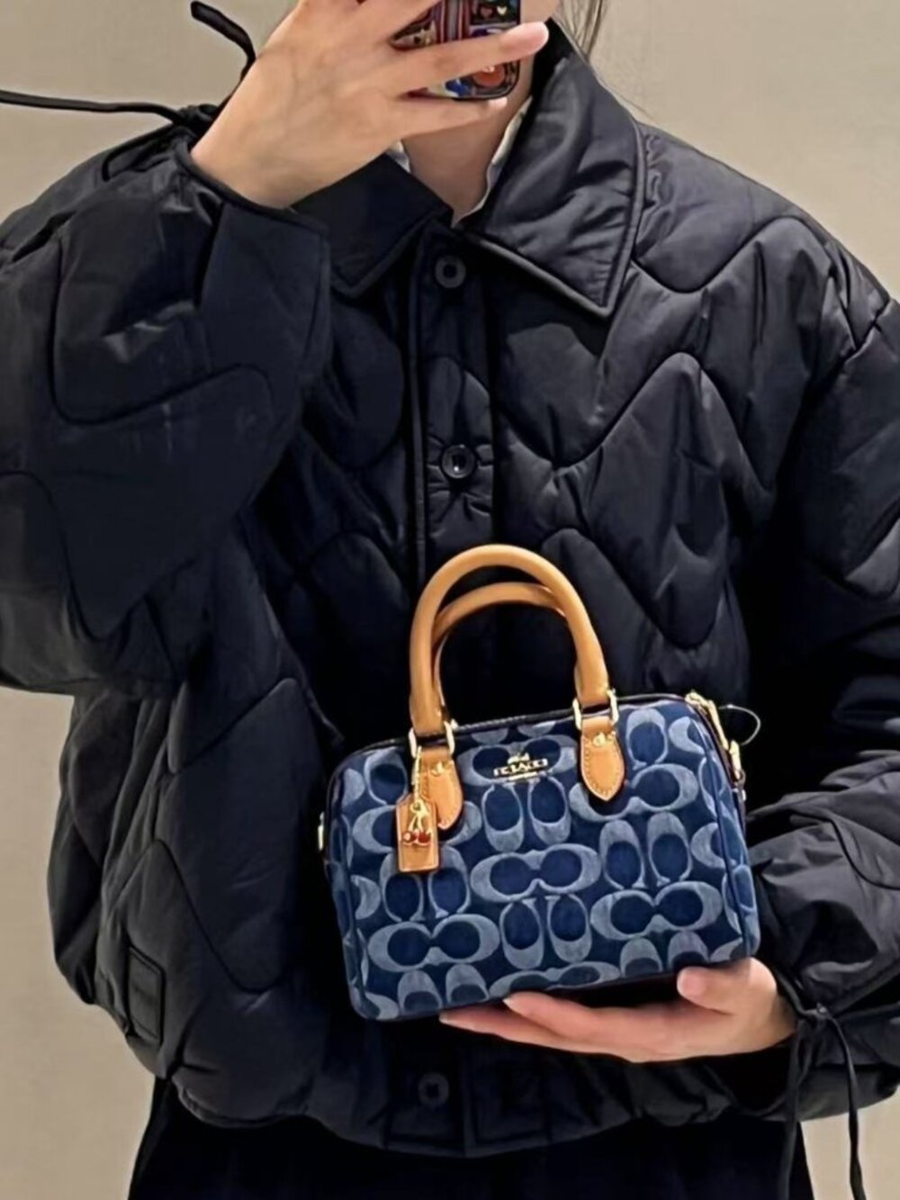 Mini Rowan Crossbody Bag In Signature Denim CY742 - Picture 8 of 14